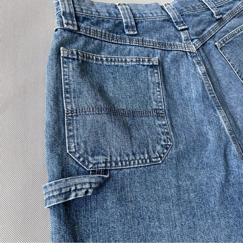Vintage Wrangler Baggy Carpenter Denim Jean Shorts Jorts Men’s Size 36 Waist EUC - Picture 3 of 11